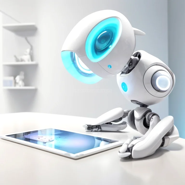 Kind spielt mit KI-gestütztem Roboter